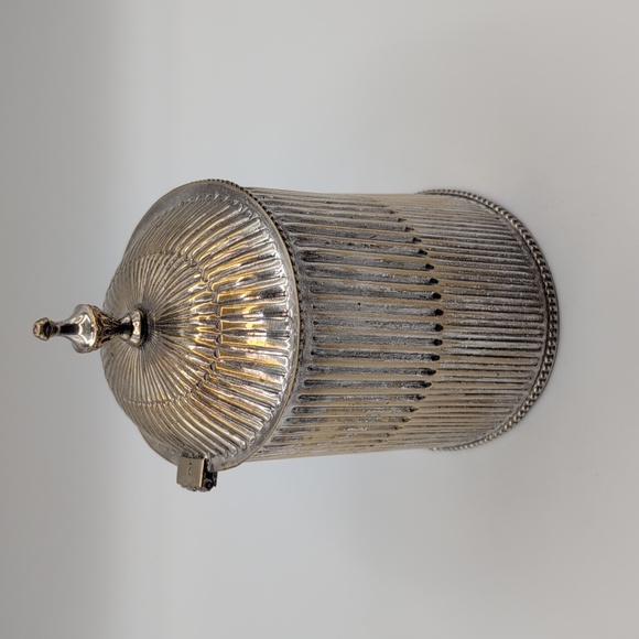 Silver and Gold Toned Decorative Trinket Jewelry Box - Picture 5 of 11